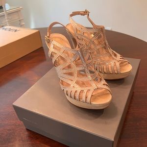 Champagne colored Vince Camuto evening sandal.